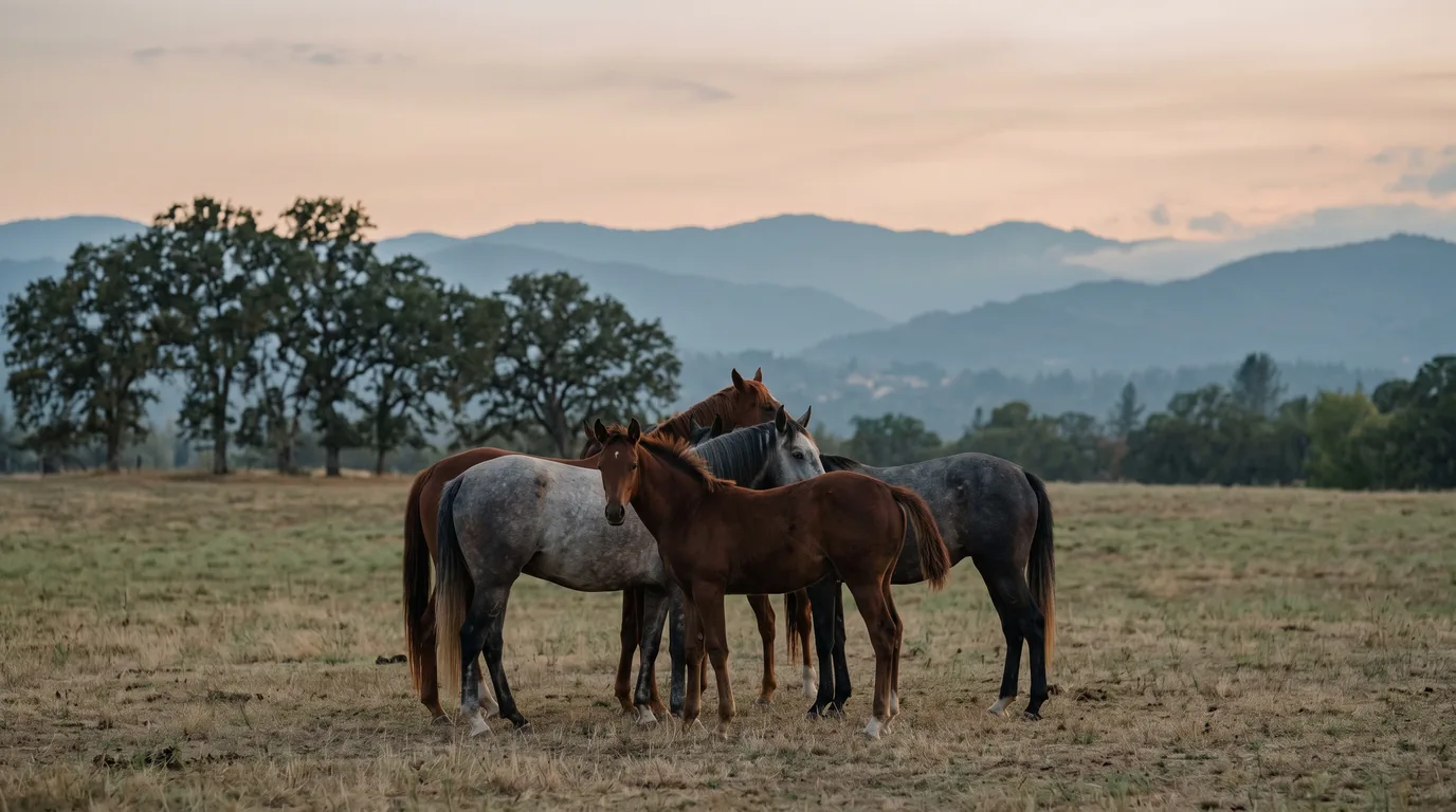 Chevaux en liberté, Dakota Horse Center, Rhône